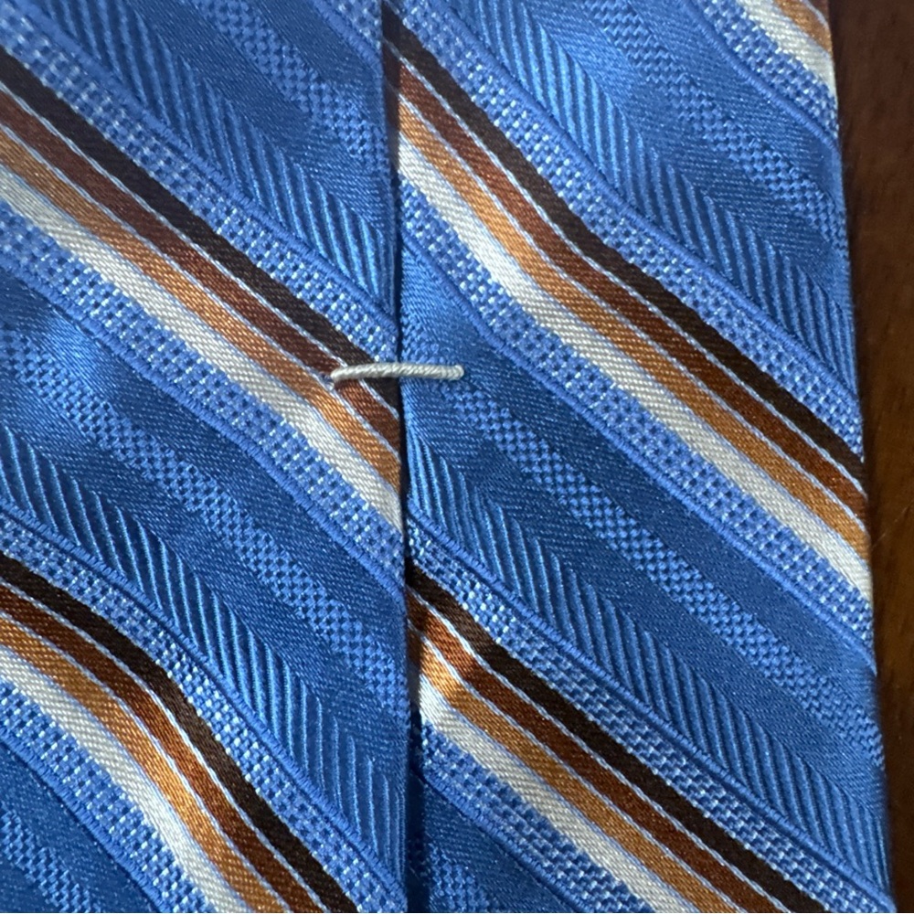Vintage John W Nordstrom Silk Tie Blue Stripe Made in USA Classic Designer tie - Picture 4 of 4